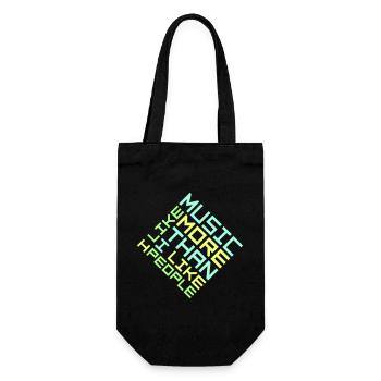 I Like Music More Than I Like People Lustig Musik - Geschenkbeutel für Flaschen - Schwarz - Vorne