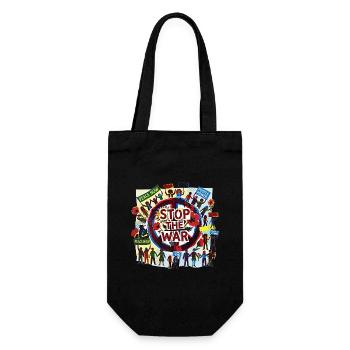 Peace Love Peace against War - Gift Bag for Bottles - black - Front