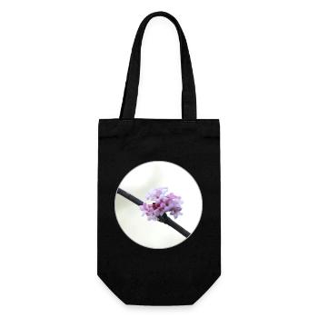 delicate pink-white blossom white blossom pink flower - Gift Bag for Bottles - black - Front