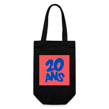 20. 20. JAHRESTAG. 20-JÄHRIGES JUBILÄUM. 20 JAHRE. - Geschenkbeutel für Flaschen - Schwarz - Vorne