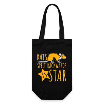 Rats Spelt Backwards Is Star Lustiger Ratte Spruch - Gift Bag for Bottles - black - Front