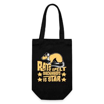 Rats Spelt Backwards Is Star Lustiger Ratte Spruch - Gift Bag for Bottles - black - Front