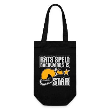 Rats Spelt Backwards Is Star Lustiger Ratte Spruch - Gift Bag for Bottles - black - Front
