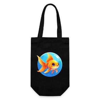 Goldfisch - Geschenkbeutel für Flaschen - Schwarz - Vorne