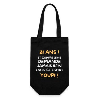 Funny Draw Boy Teen 21 Years Funny Birthday 21 - Sac à bouteille - noir - Devant