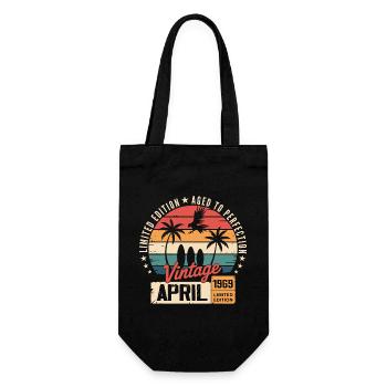 1969 April Geburtstagslegende April 1969 - Geschenkbeutel für Flaschen - Schwarz - Vorne