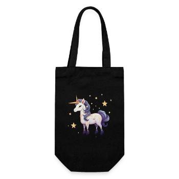 Magischer Sternenunicorn - Geschenkbeutel für Flaschen - Schwarz - Vorne