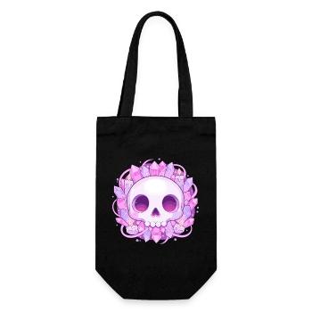 Kristallskull mit Kristallen - Geschenkbeutel für Flaschen - Schwarz - Vorne