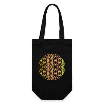 fleur de vie - Sac à bouteille - noir - Devant
