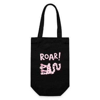 Roar Cute Animal Funny Cartoon Design - Gift Bag for Bottles - black - Front