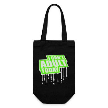 I Can't Adult Today Funny Adult Saying Logo - Gift Bag for Bottles - black - Front