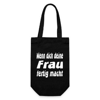 Frau - Geschenkbeutel für Flaschen - Schwarz - Vorne