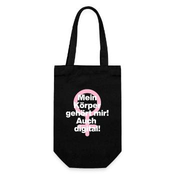 MEIN KÖRPER GEHÖRT MIR, AUCH DIGITAL! ♀ GIRLPOWER - Geschenkbeutel für Flaschen - Schwarz - Vorne