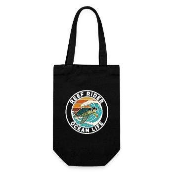 Surf Reef Rider Ocean Life Turtle - Gift Bag for Bottles - black - Front