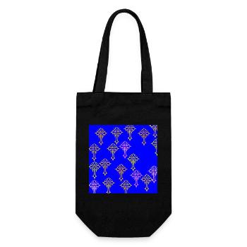 Motif de croix néon sur bleu cobalt - Sac à bouteille - noir - Devant