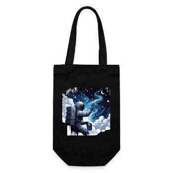 Astronaut peint la nuit : peintre spatial créatif - Sac à bouteille - noir - Devant