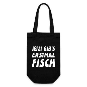 Fisch - Geschenkbeutel für Flaschen - Schwarz - Vorne