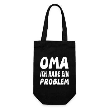 Oma - Geschenkbeutel für Flaschen - Schwarz - Vorne