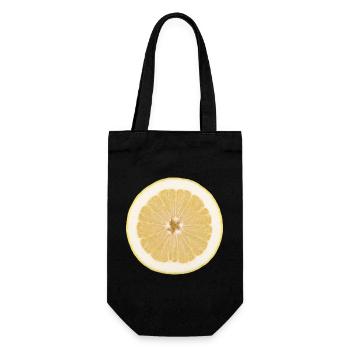 Lemon, Citrus, Lemon Slice, Shirt, Hoodie - Gift Bag for Bottles - black - Front