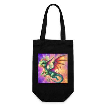 Drache - Geschenkbeutel für Flaschen - Schwarz - Vorne