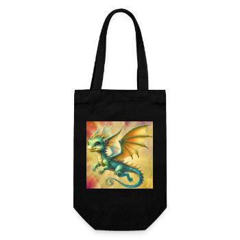 Drache - Geschenkbeutel für Flaschen - Schwarz - Vorne