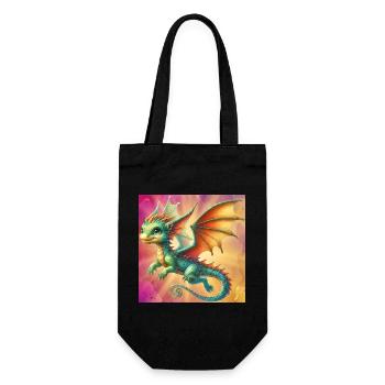 Drache - Geschenkbeutel für Flaschen - Schwarz - Vorne
