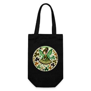 Emerald Fairy Clover Garden - Gift Bag for Bottles - black - Front