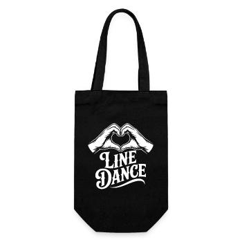 Line Dance Herzlogo - Geschenkbeutel für Flaschen - Schwarz - Vorne