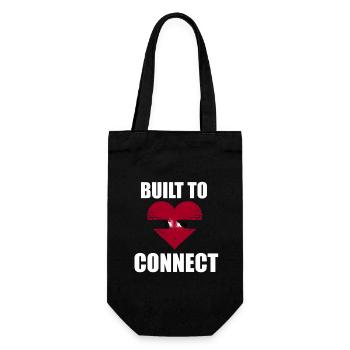 Built to Connect Love Takes Work Strong Bond - Geschenkbeutel für Flaschen - Schwarz - Vorne