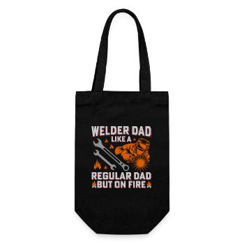 Sweat Father Fire Motif Welder Father's Day - Gift Bag for Bottles - black - Front