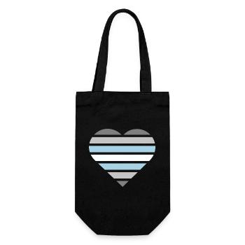 Pride Flag Heart · Demiboy - Geschenkbeutel für Flaschen - Schwarz - Vorne