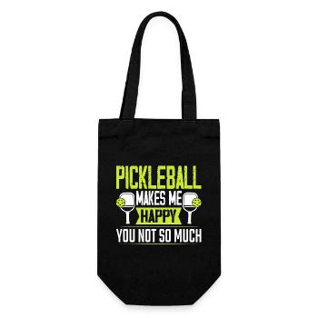 Pickleball macht mich glücklich - Geschenkbeutel für Flaschen - Schwarz - Vorne