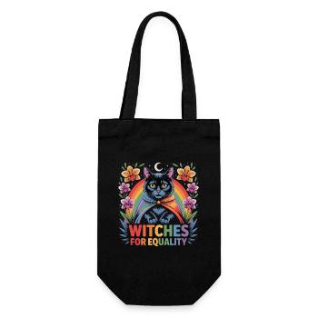 Witches for Equality Cat Rainbow - Gift Bag for Bottles - black - Front