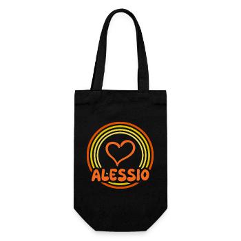 Heart in the Rainbow Circle Alessio - Gift Bag for Bottles - black - Front