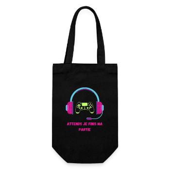 Attends Je Finis Ma Partie - Humour Gamer - Sac à bouteille - noir - Devant