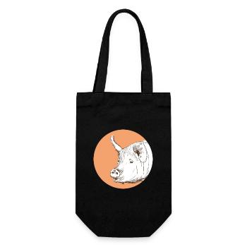 Cochon - Sac à bouteille - noir - Devant