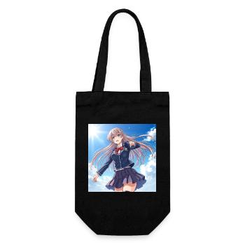Schoolgirl in blue sky - Gift Bag for Bottles - black - Front