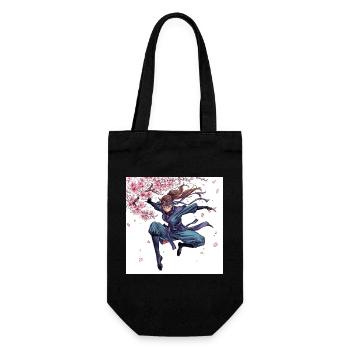 Kirschblüten Krieger Stil - Geschenkbeutel für Flaschen - Schwarz - Vorne