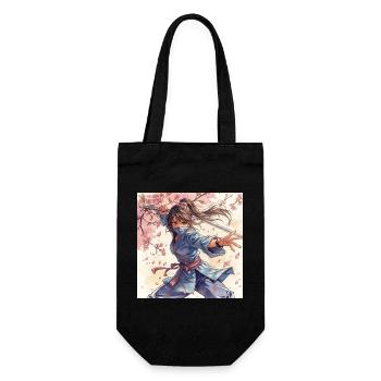 Flower Blade Ninja in Kimono - Gift Bag for Bottles - black - Front