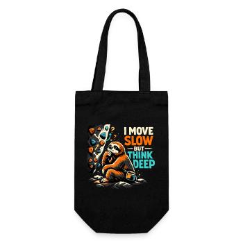 Sloth Bouldering - I move slow but think deep - Gift Bag for Bottles - black - Front