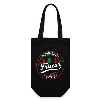 Friseur Weihnachten Kollege Friseure Meister Chef - Geschenkbeutel für Flaschen - Schwarz - Vorne