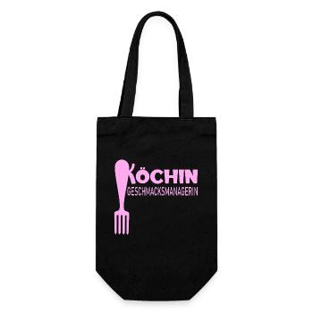 Geschmacksmanagerin Mama Köchin - Geschenkbeutel für Flaschen - Schwarz - Vorne