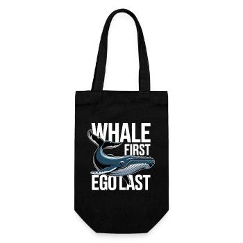 WHALE FIRST • EGO LAST #2 - Geschenkbeutel für Flaschen - Schwarz - Vorne