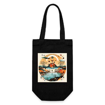 Circle Landscape of the Eyes - Gift Bag for Bottles - black - Front