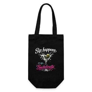 Enterrement de vie de jeune fille Verre Martini – Sip Happens Bachelorette - Sac à bouteille - noir - Devant