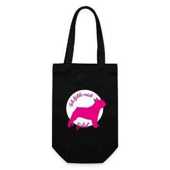 Mops fidel Kreis Hunde Humor Büroleben Tierliebe - Geschenkbeutel für Flaschen - Schwarz - Vorne