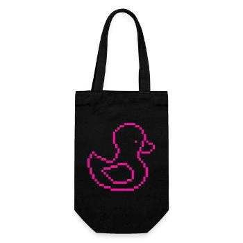 Pixel Duck Pink Pattern - Gift Bag for Bottles - black - Front