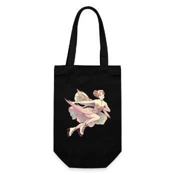 Figure skating in Art Nouveau style – pastel dream - Gift Bag for Bottles - black - Front