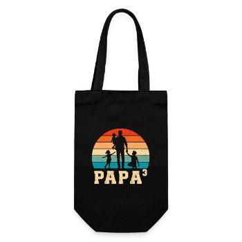 Dad father of 3 children children - Gift Bag for Bottles - black - Front