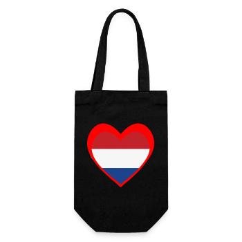 Nederland Hart – Liefde voor Nederland - Gift Bag for Bottles - black - Front